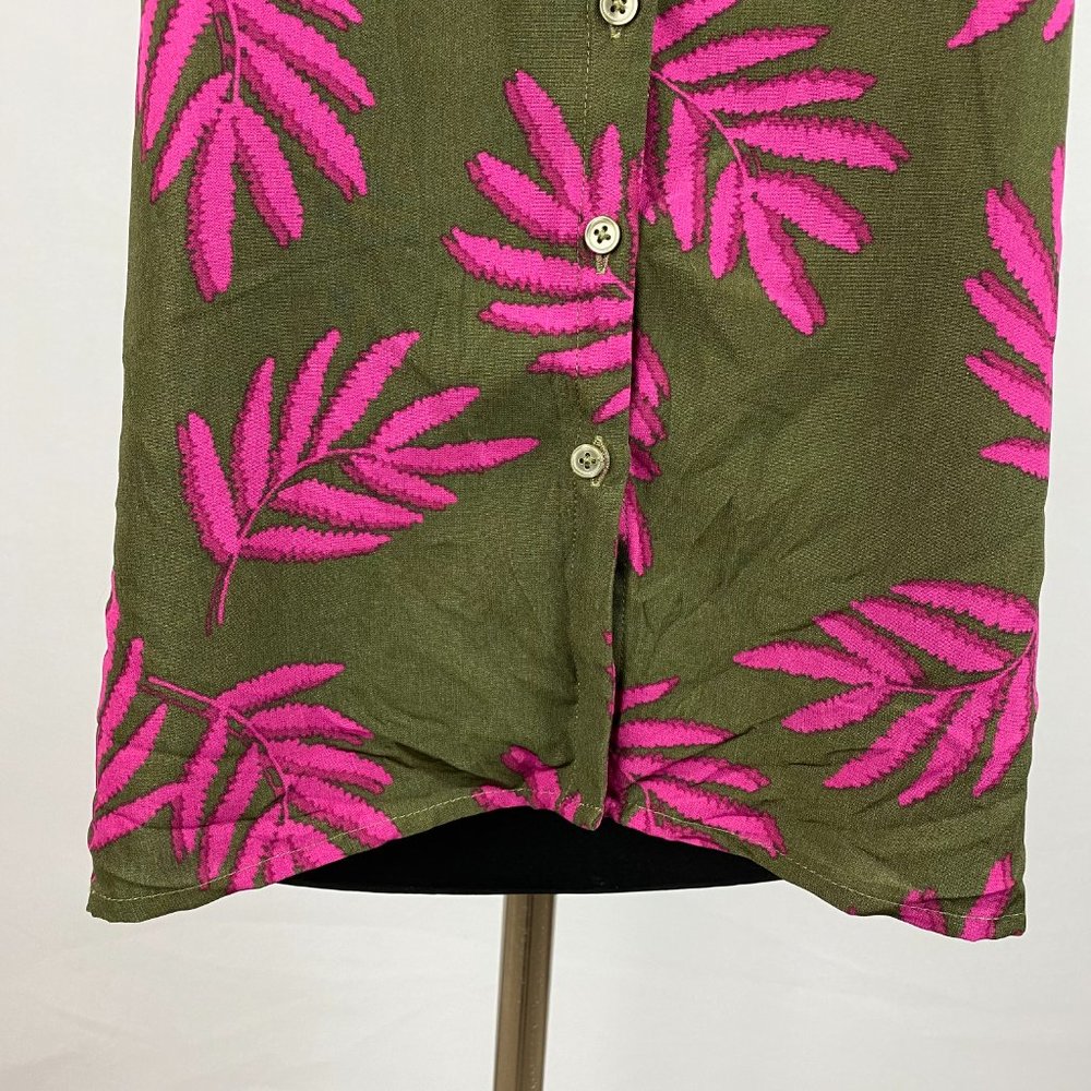 Massini L Leaf Patterned Button Down Slit Sides - image 5